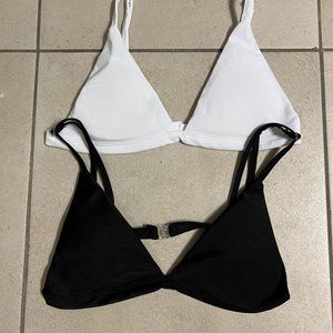 Pair of black and white bikini tops size M (fits like a Small)
